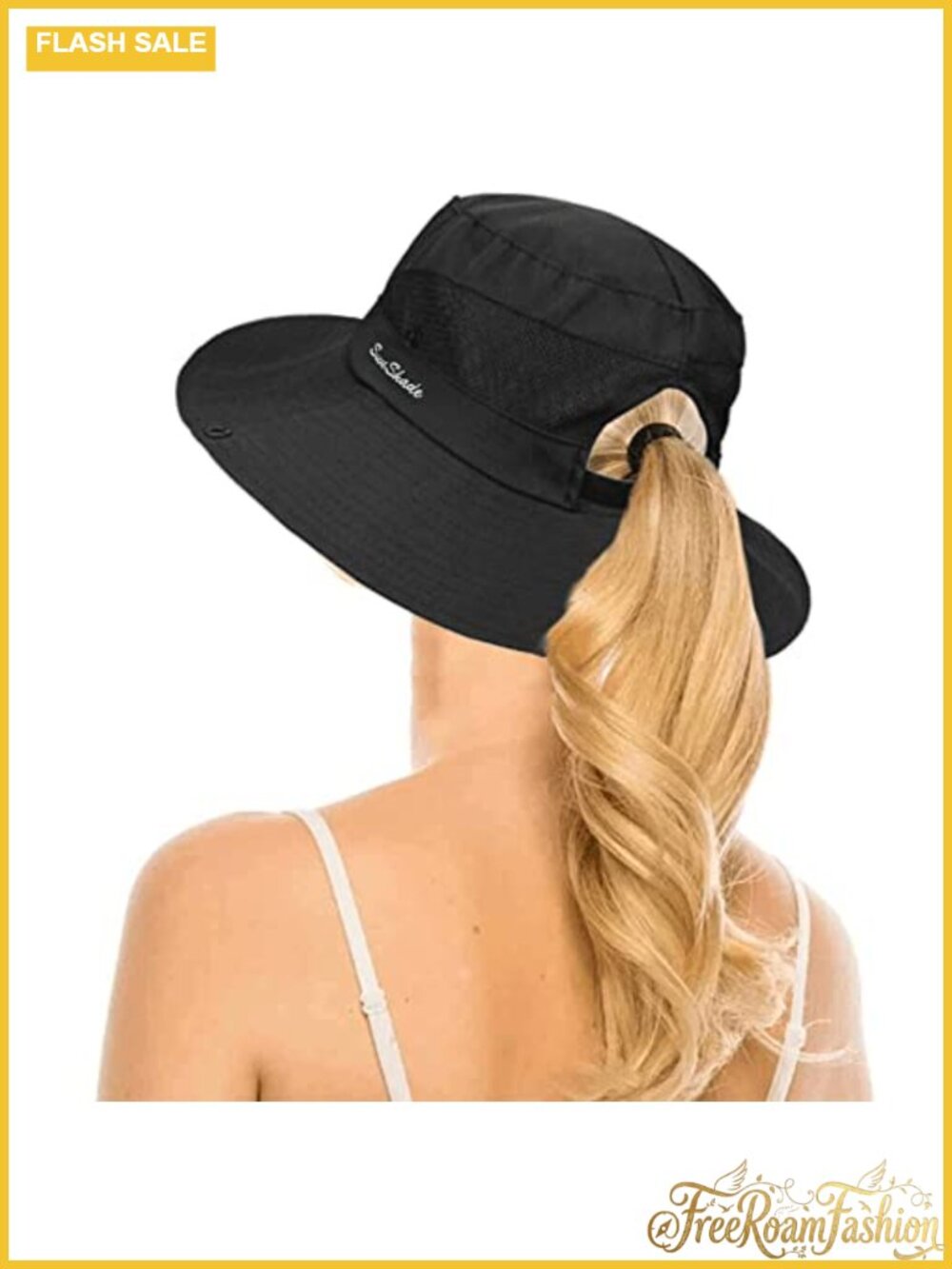 Women's Quick-Dry Sun Hat UV Protection Beach Hat Ponytail Hole